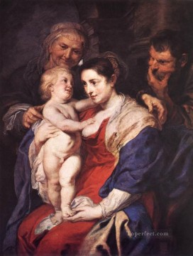 Pedro Pablo Rubens Painting - La Sagrada Familia con Santa Ana Barroco Peter Paul Rubens